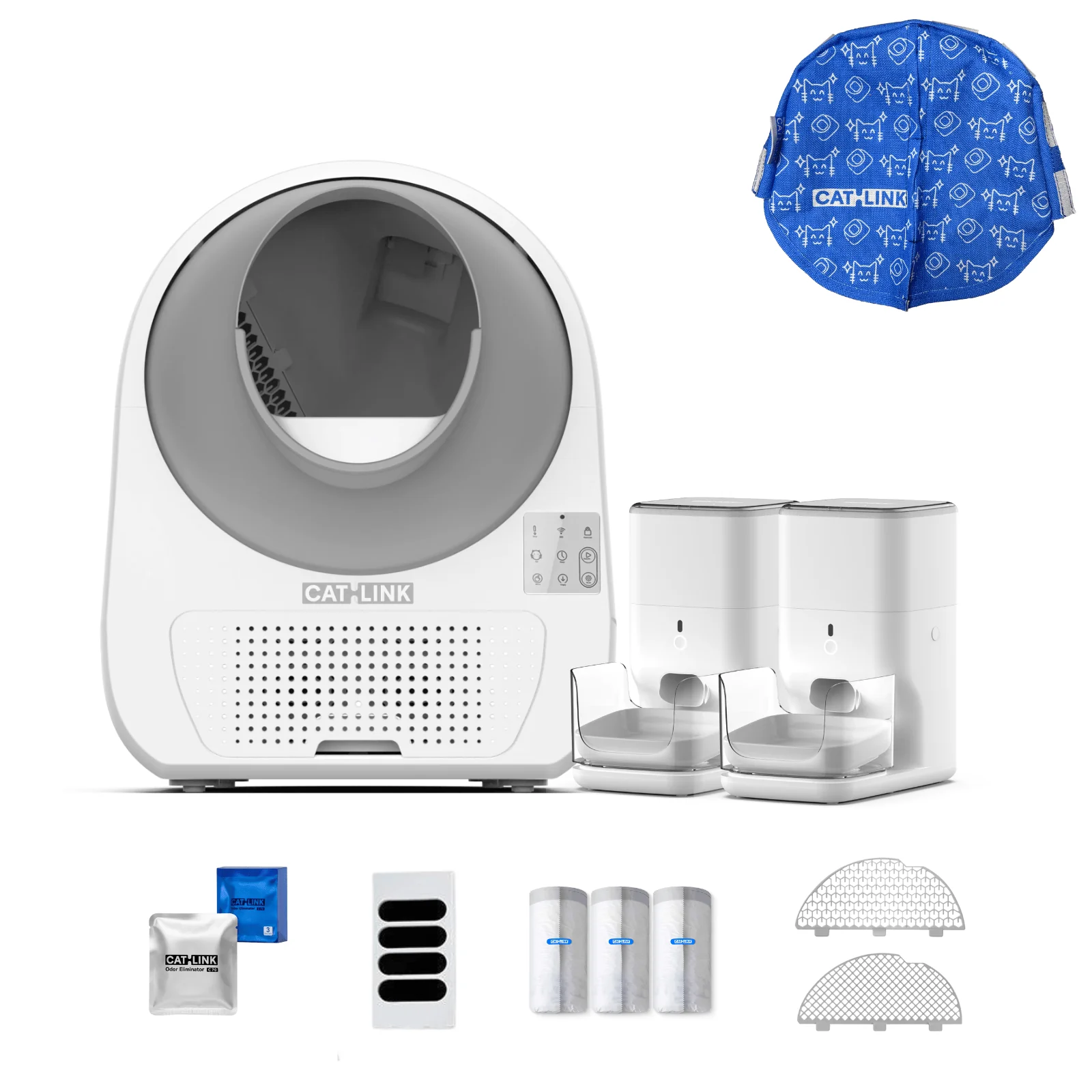 Clean & Feed Bundle - Litter Box, Feeder & Water Fountain Complete Set - Image 106