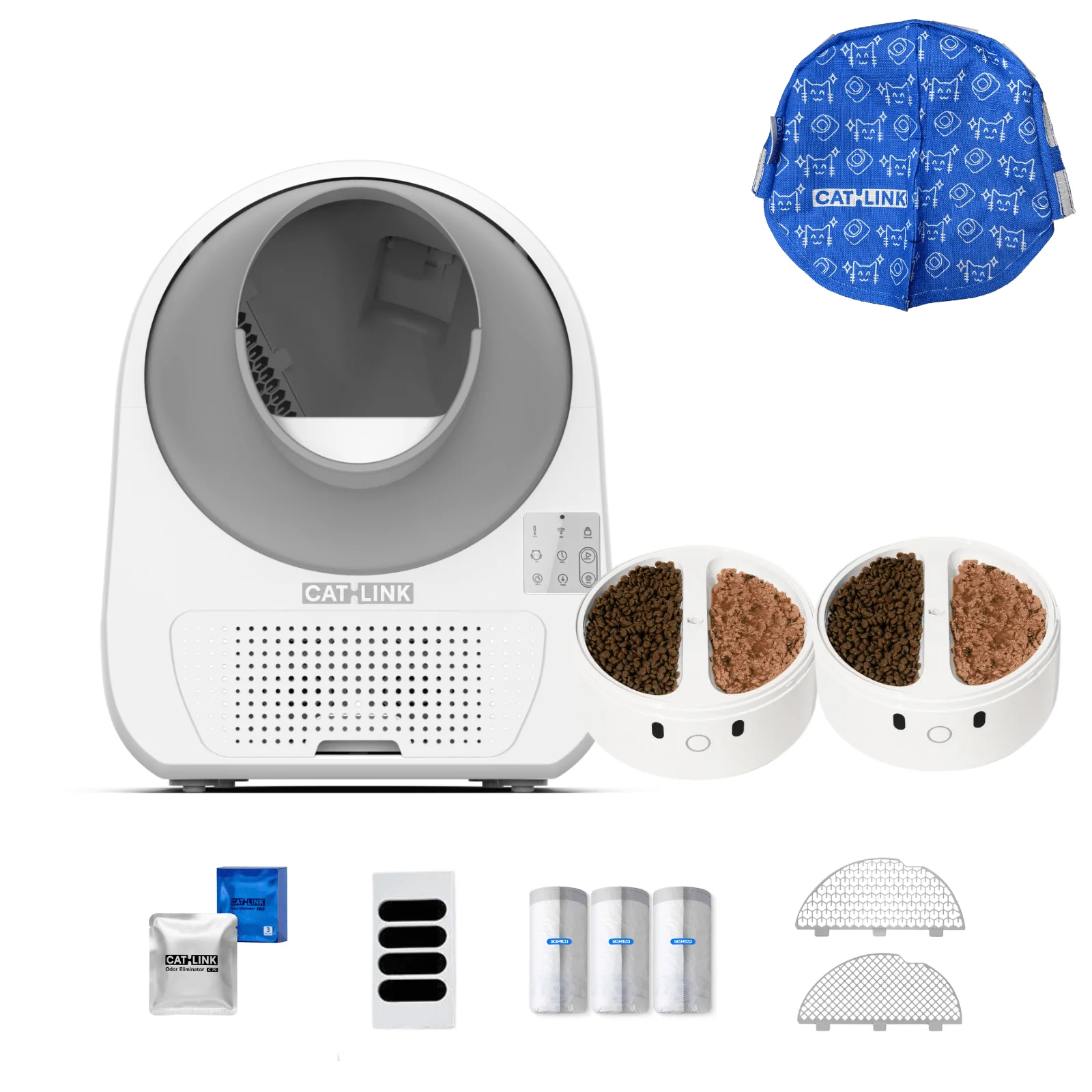 Clean & Feed Bundle - Litter Box, Feeder & Water Fountain Complete Set - Image 109