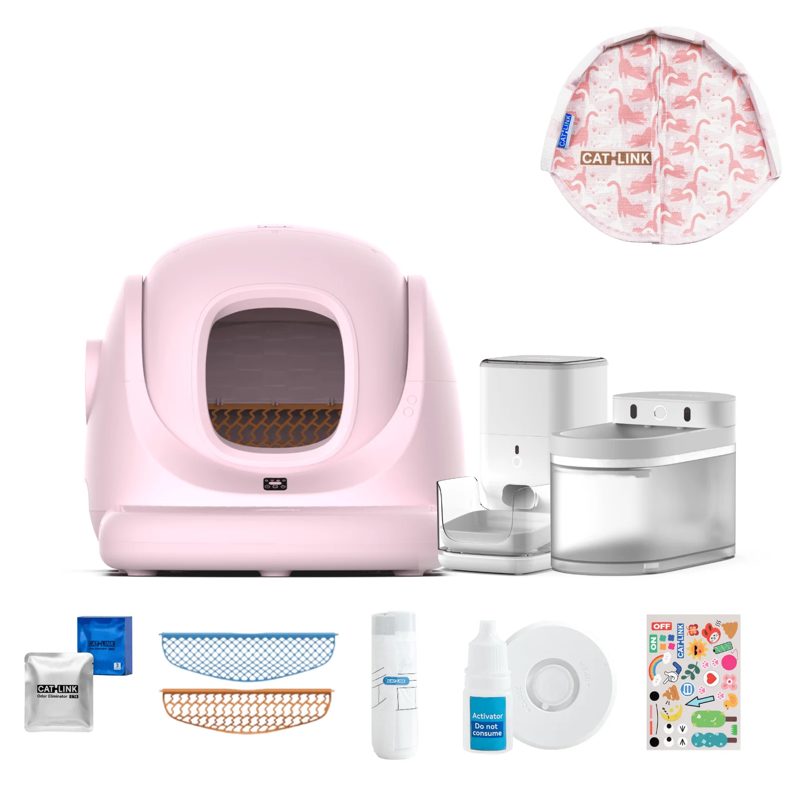Clean & Feed Bundle - Litter Box, Feeder & Water Fountain Complete Set - Image 124