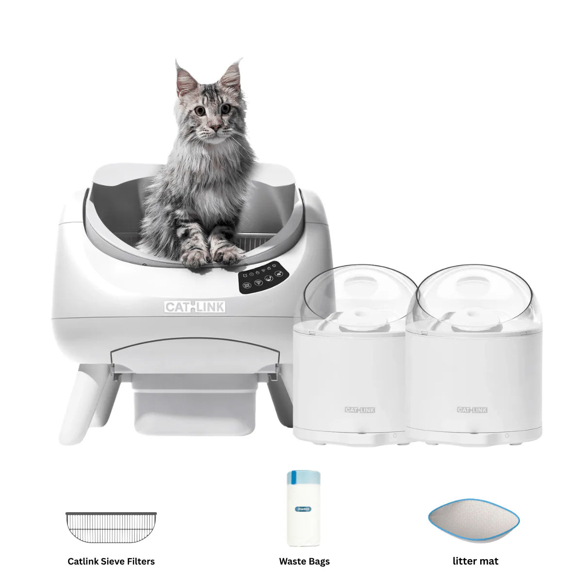Clean & Feed Bundle - Litter Box, Feeder & Water Fountain Complete Set - Image 135