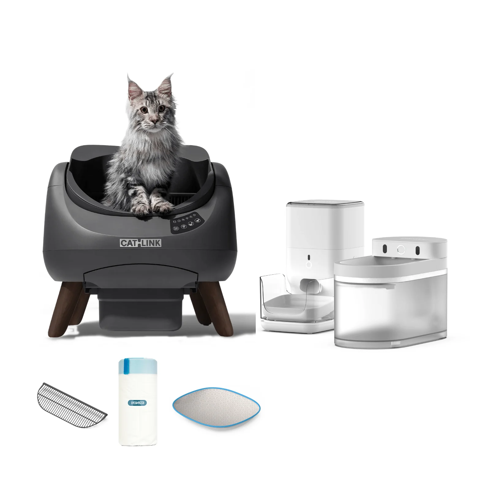 Clean & Feed Bundle - Litter Box, Feeder & Water Fountain Complete Set - Image 41