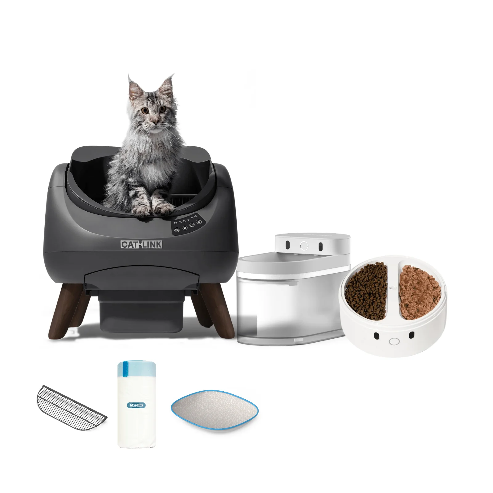 Clean & Feed Bundle - Litter Box, Feeder & Water Fountain Complete Set - Image 43
