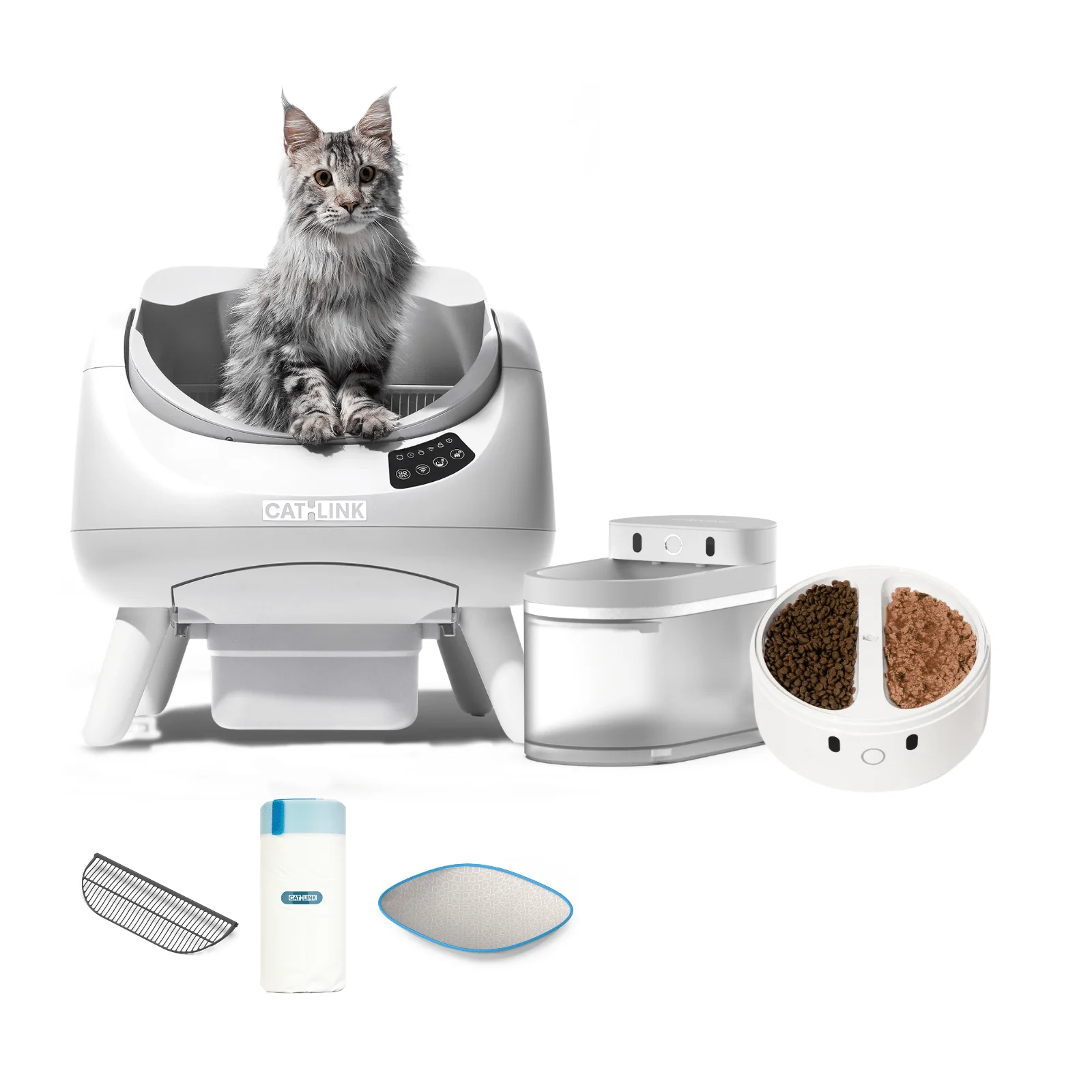 Clean & Feed Bundle - Litter Box, Feeder & Water Fountain Complete Set - Image 6