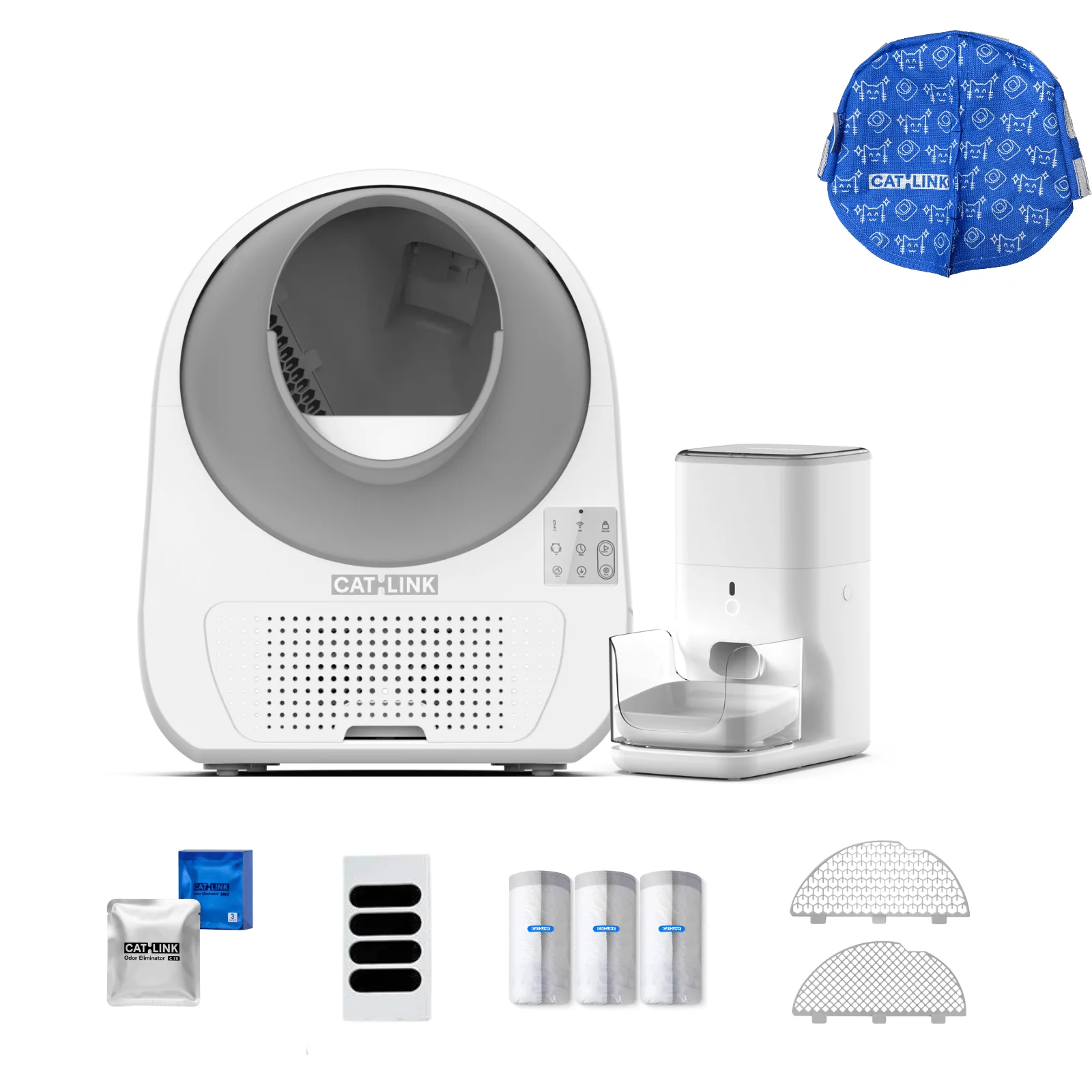 Clean & Feed Bundle - Litter Box, Feeder & Water Fountain Complete Set - Image 77