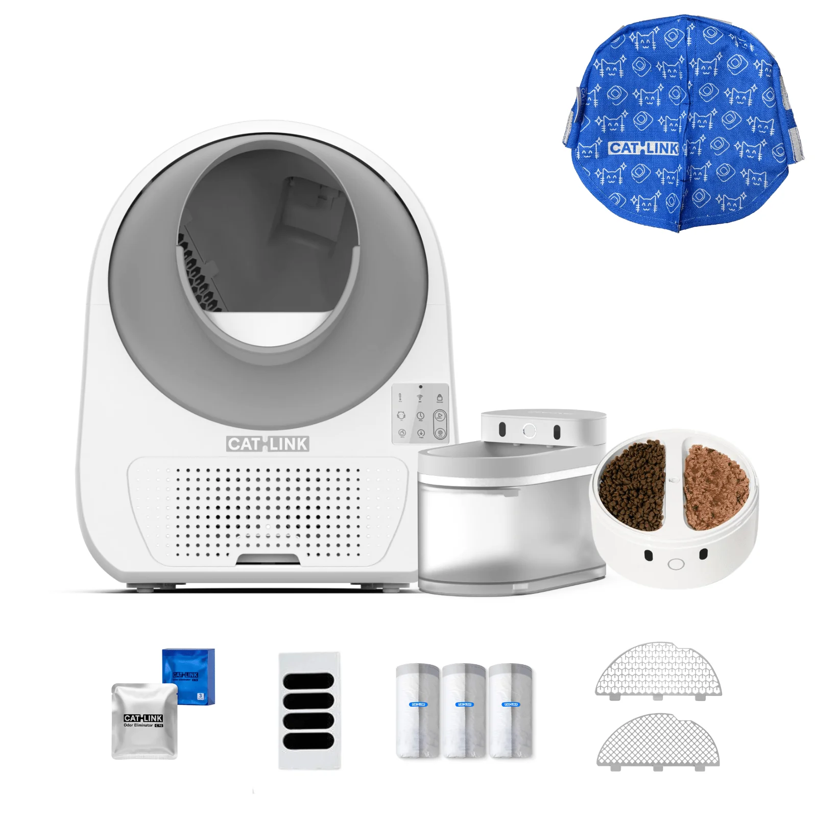 Clean & Feed Bundle - Litter Box, Feeder & Water Fountain Complete Set - Image 81