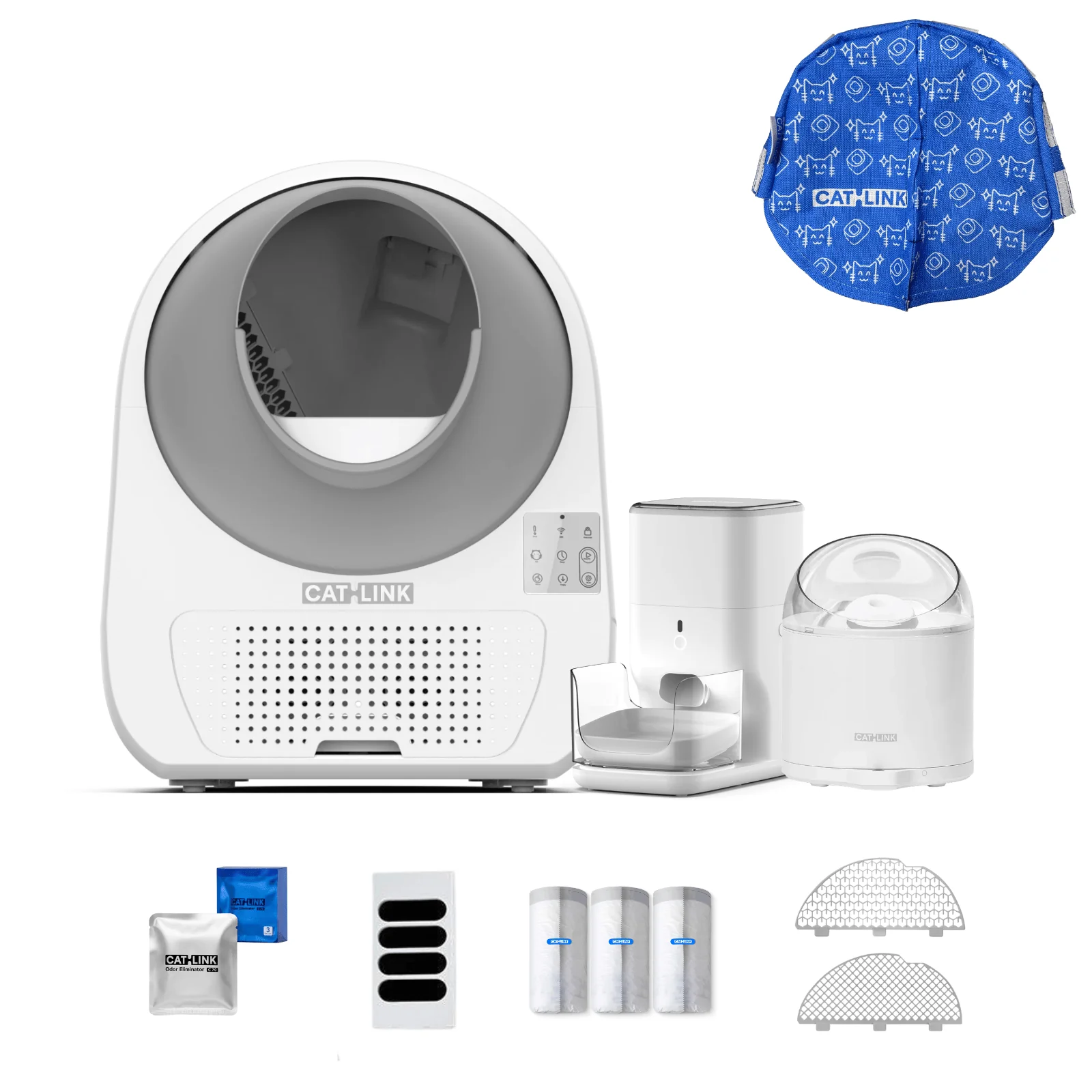 Clean & Feed Bundle - Litter Box, Feeder & Water Fountain Complete Set - Image 82