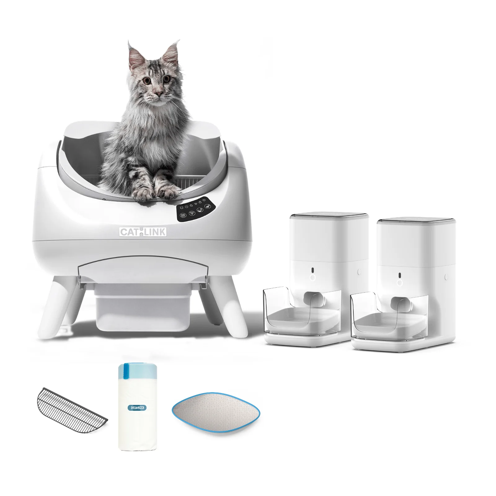Clean & Feed Bundle - Litter Box, Feeder & Water Fountain Complete Set - Image 90