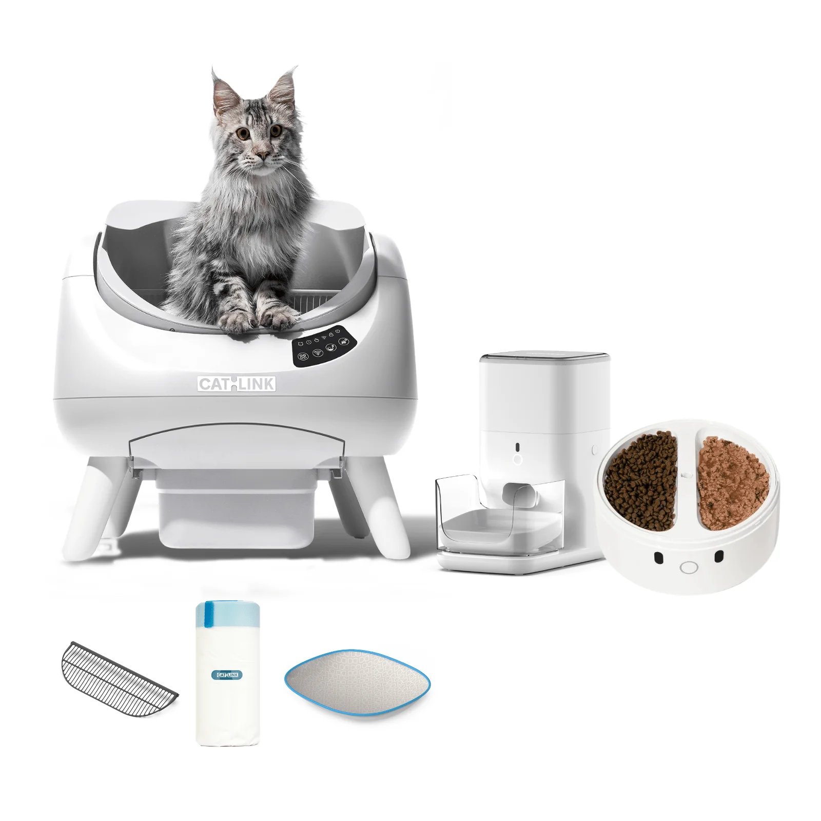 Clean & Feed Bundle - Litter Box, Feeder & Water Fountain Complete Set - Image 91