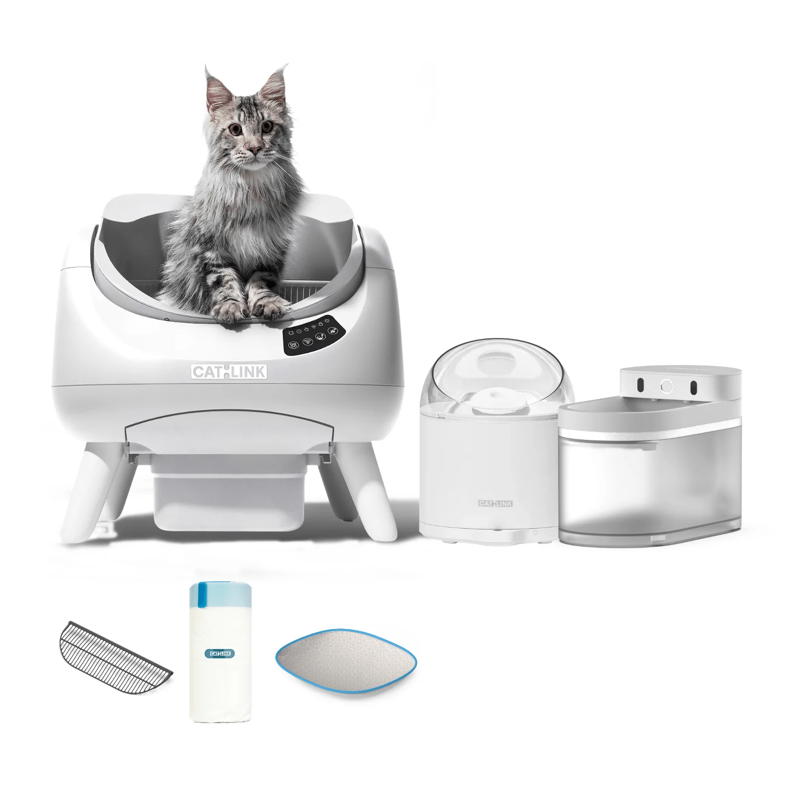 Clean & Feed Bundle - Litter Box, Feeder & Water Fountain Complete Set - Image 94