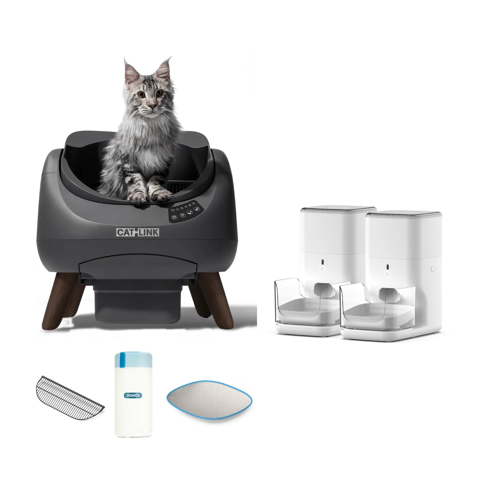 Clean & Feed Bundle - Litter Box, Feeder & Water Fountain Complete Set - Image 95