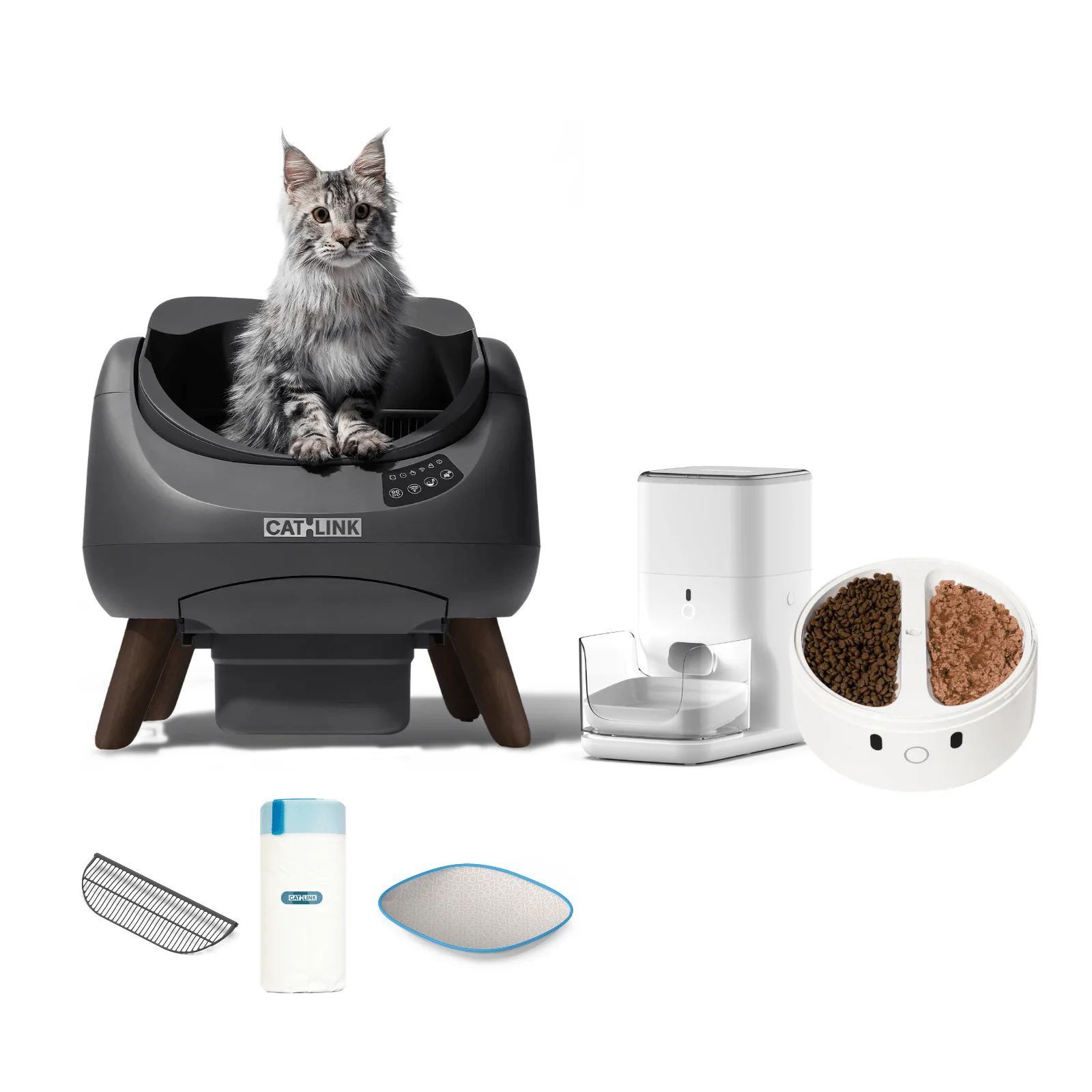 Clean & Feed Bundle - Litter Box, Feeder & Water Fountain Complete Set - Image 96