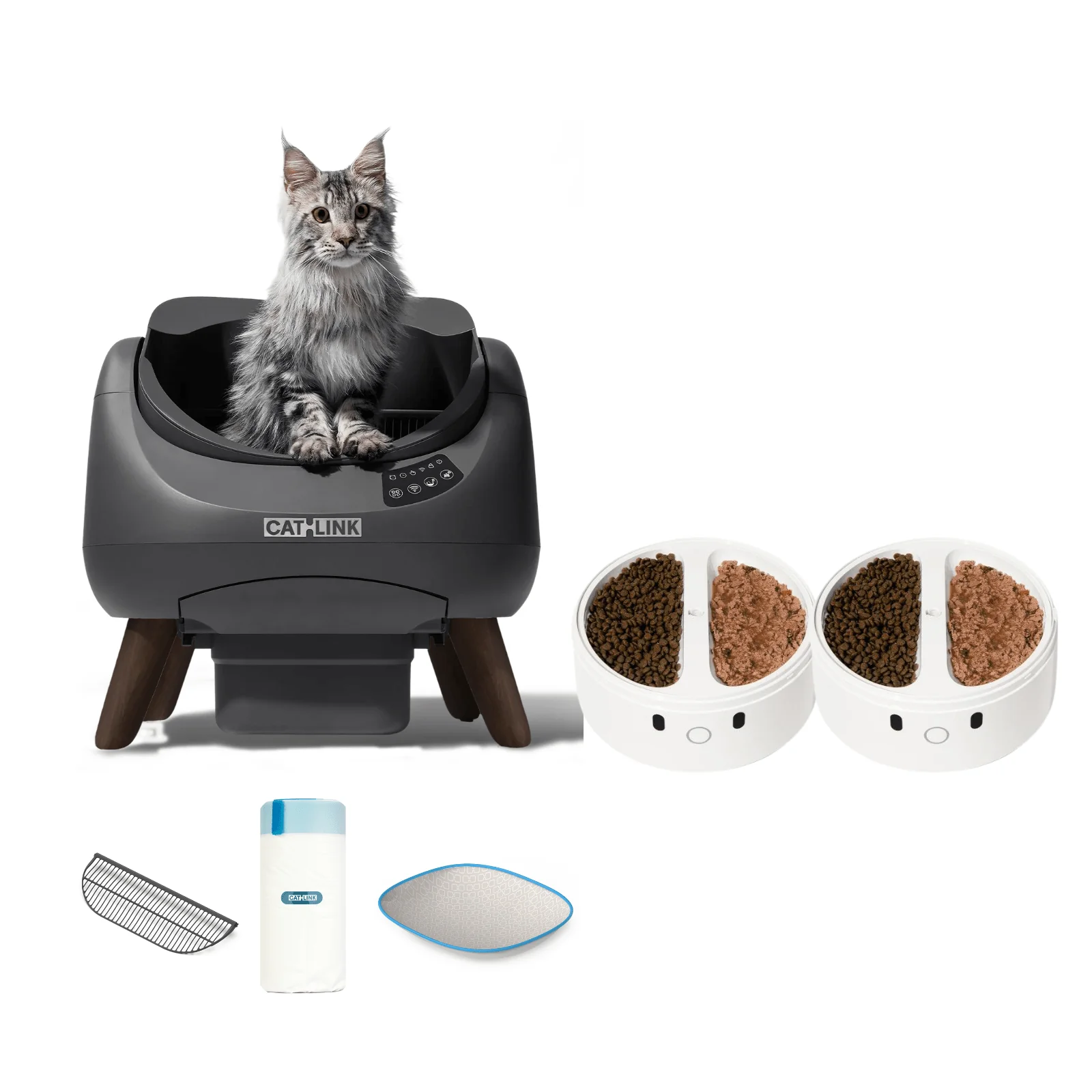 Clean & Feed Bundle - Litter Box, Feeder & Water Fountain Complete Set - Image 98